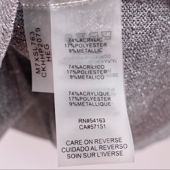 Calvin Klein Gray & Silver Metallic Top Size Large - Picture 6 of 9